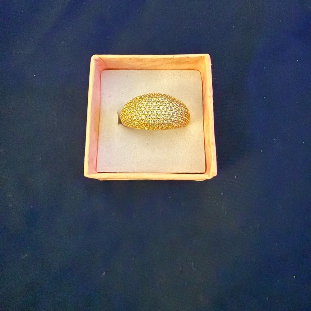 Intricate Gold Lattice Ring with Domed Profile